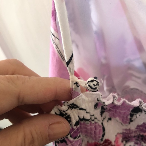 Jolie Pink and Purple summer dress  with spagetti straps - XL-size 18. Lined - Picture 4 of 8